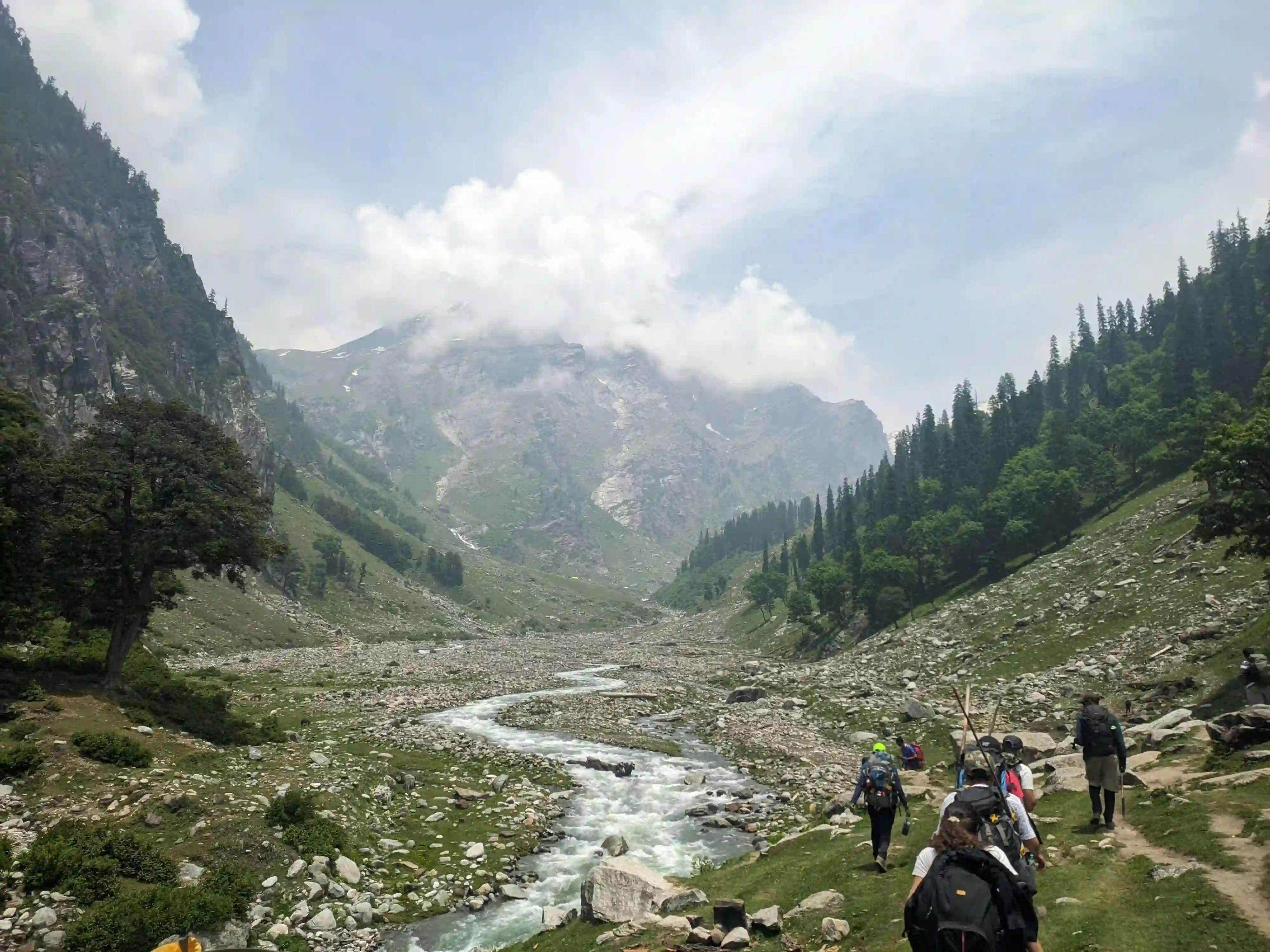 Dramatic landscape contrast between the Kullu and Lahaul valleys at Hampta Pass