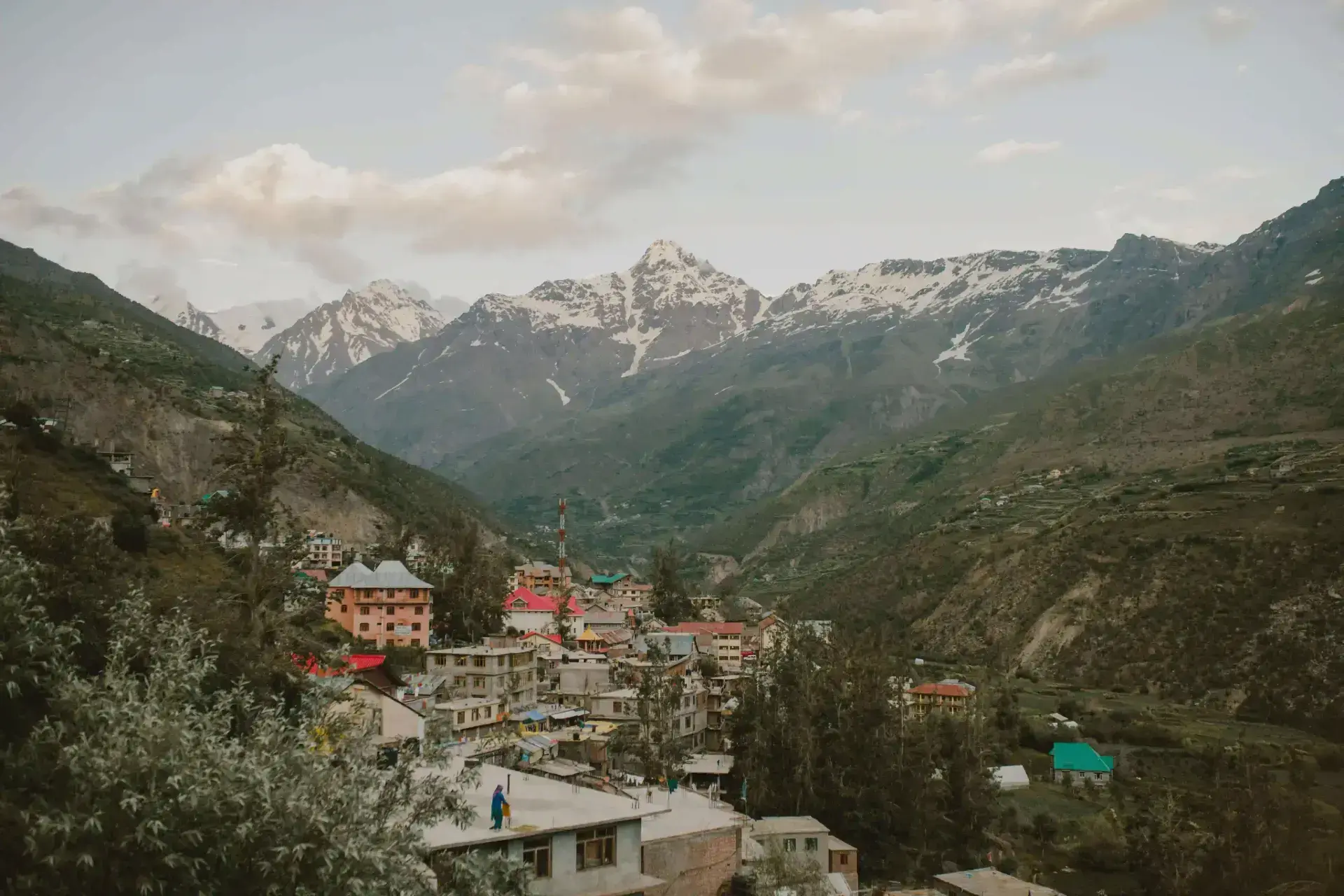 Sissu village nestled in the Lahaul valley