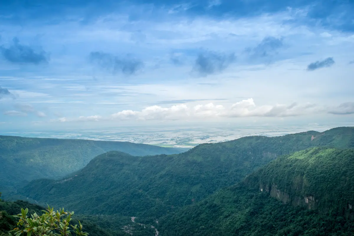 Panoramic view from the Mawkdok viewpoint over the Khasi Hills