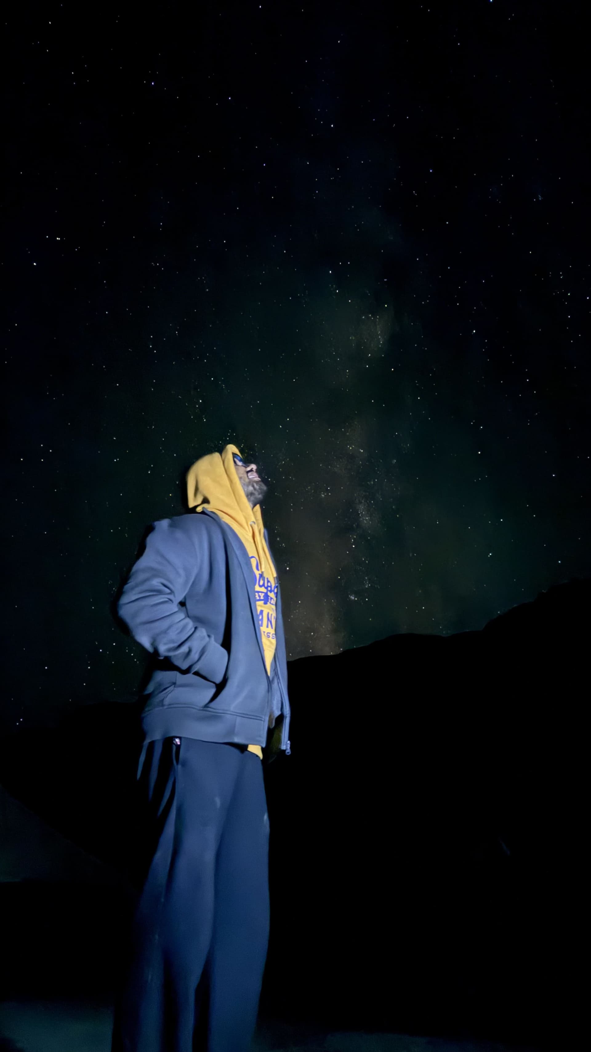 A TripoMusafir traveller under the milky way at a Spiti Valley campsite