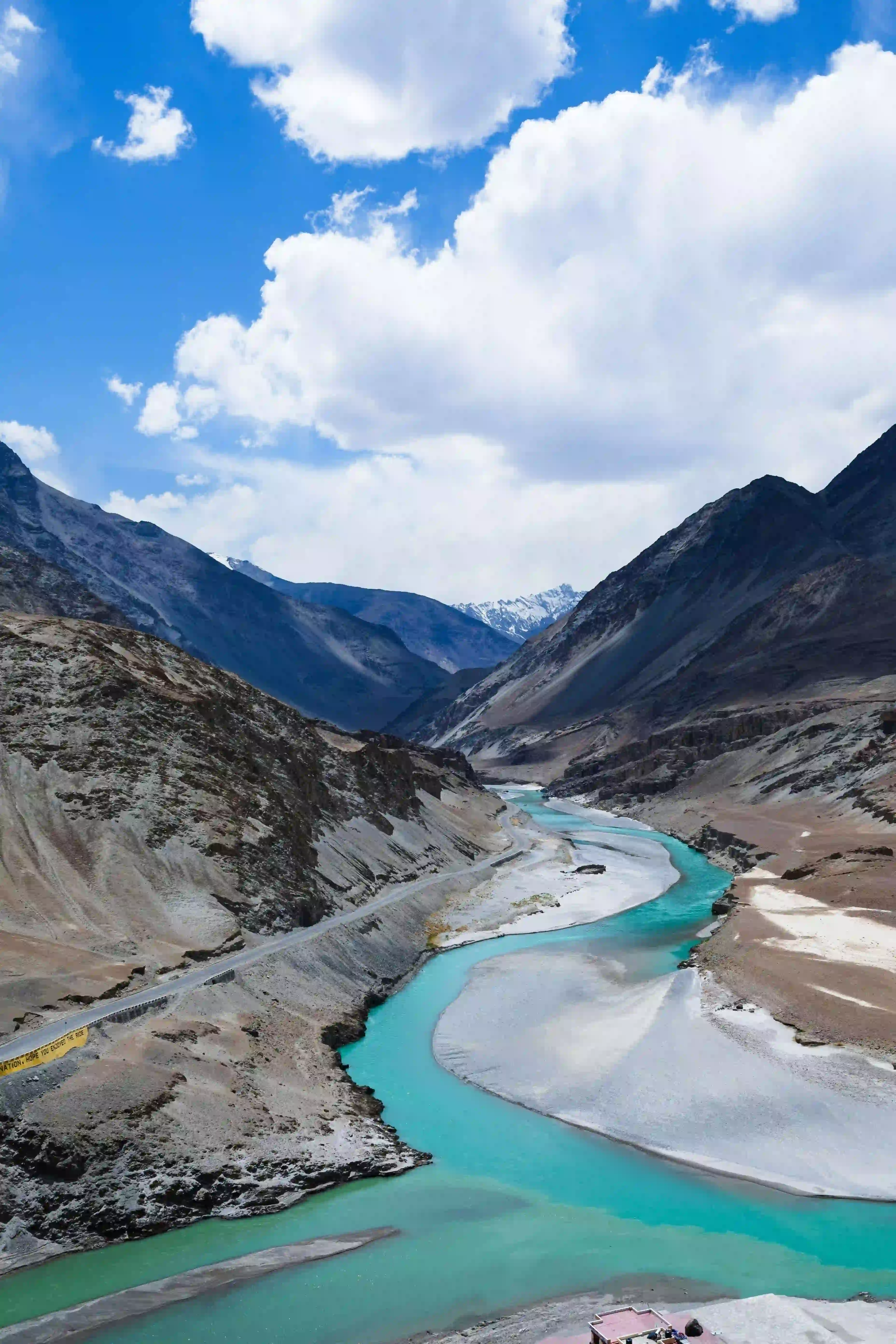 Rider crossing Khardung La, one of the world's highest motorable passes